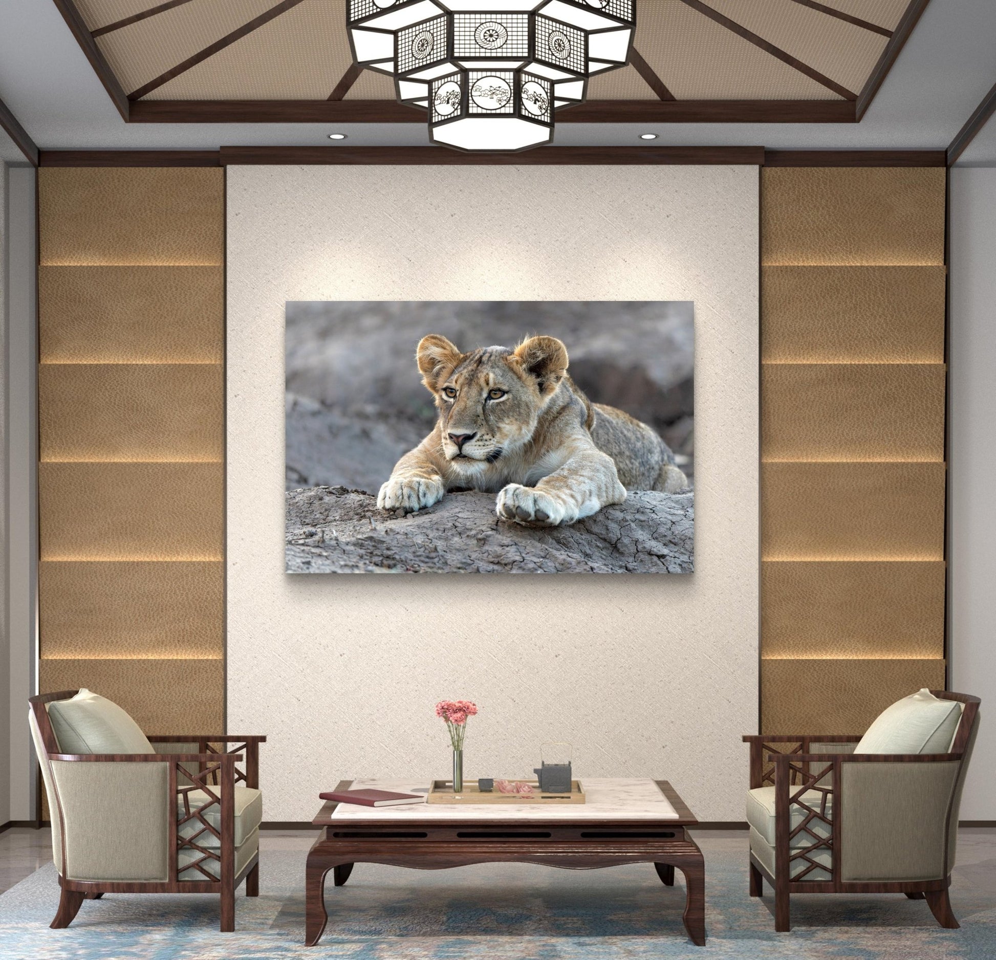 Lion Cub Silk Poster - HD Printing