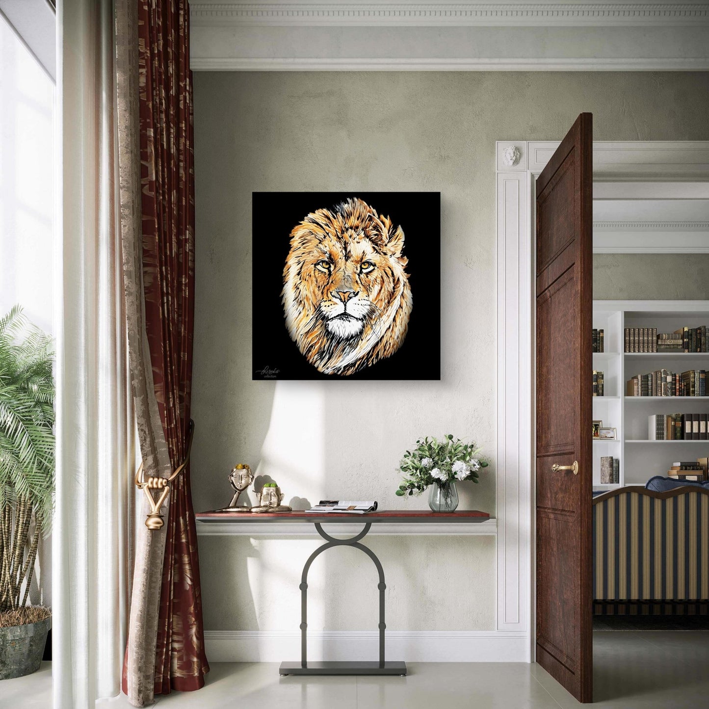 Lion Fine Art Giclée Matte Black Poster - HD Printing