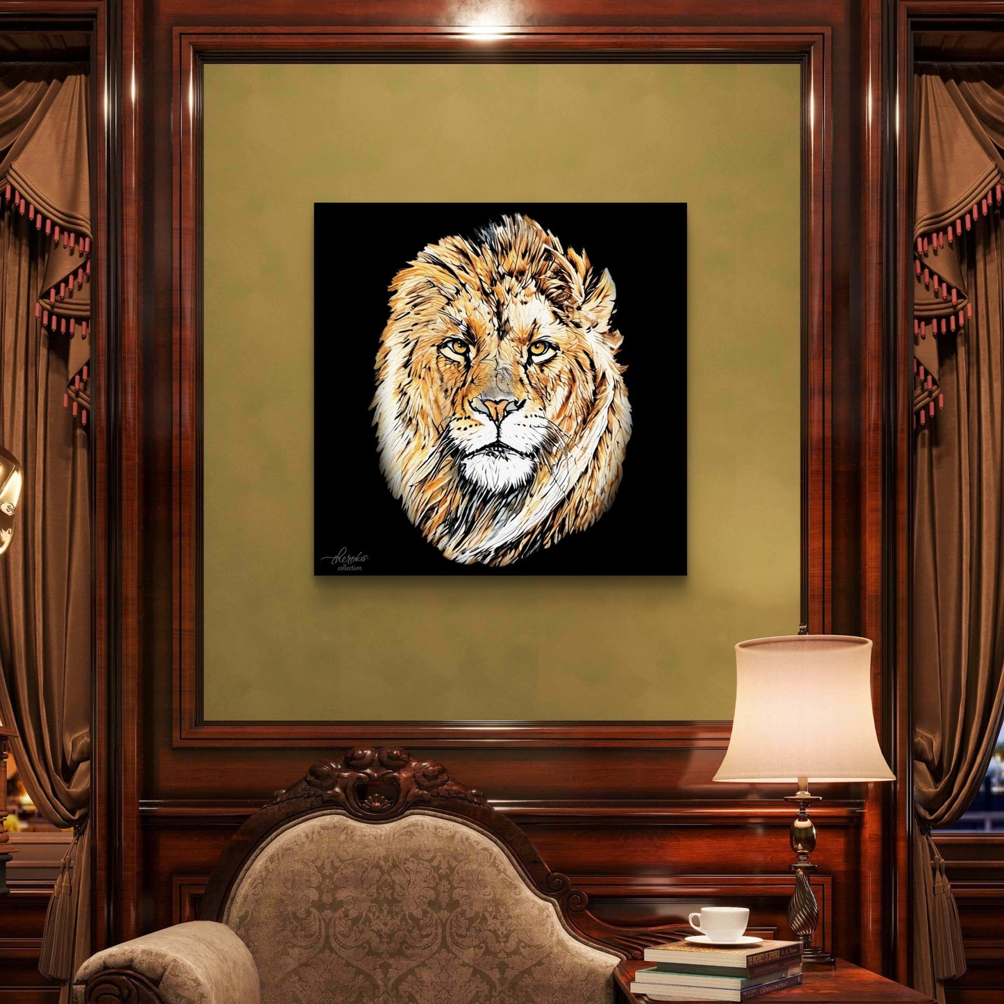 Lion Fine Art Giclée Matte Black Poster - HD Printing