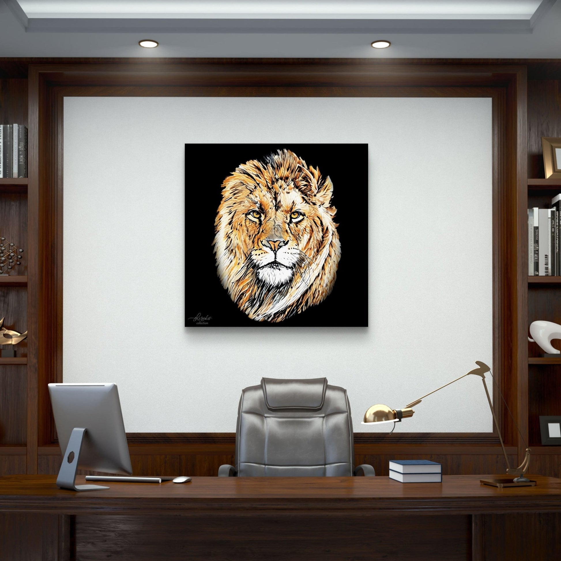 Lion Indoor & Outdoor HD Black Silk Poster - HD Printing
