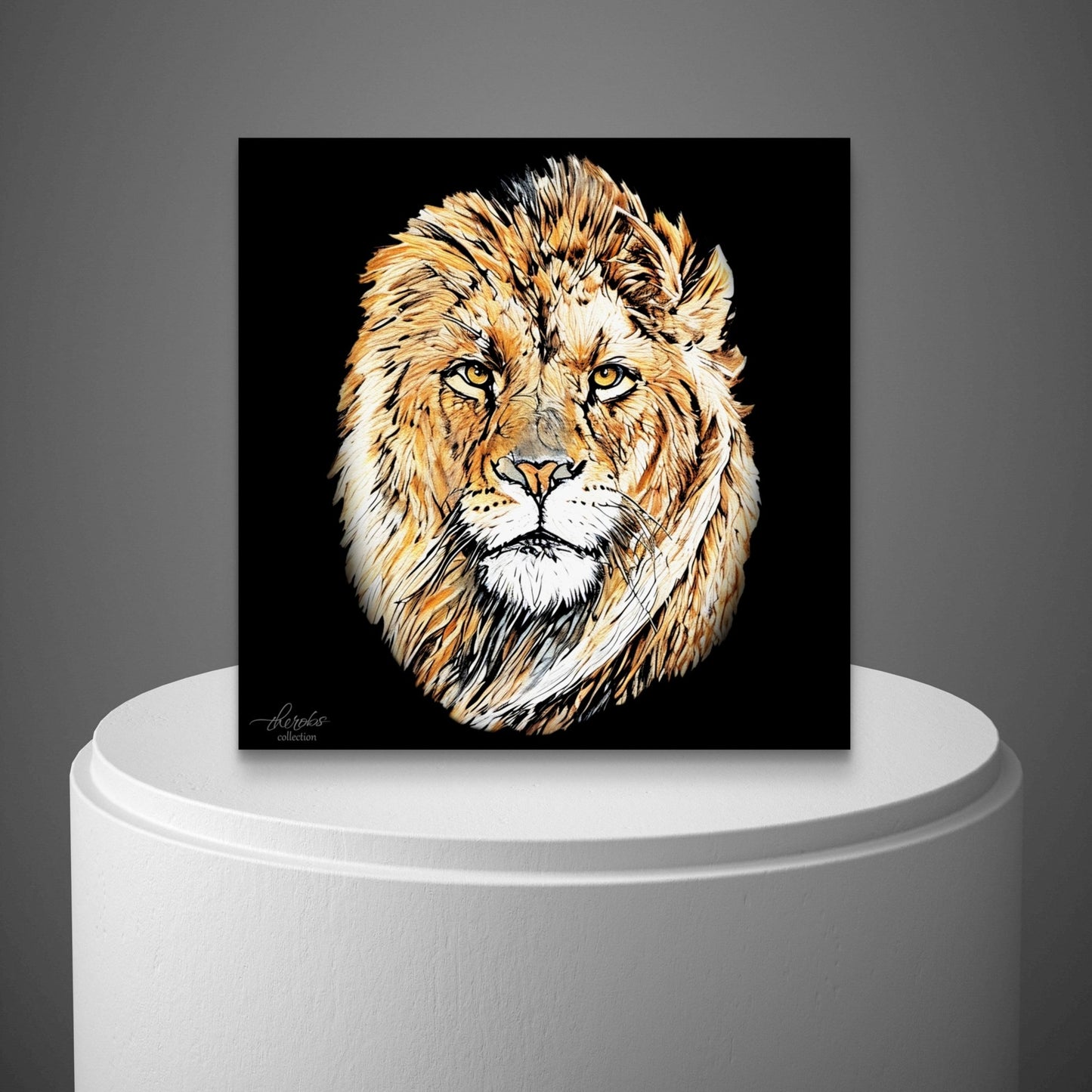 Lion Indoor & Outdoor HD Black Silk Poster - HD Printing