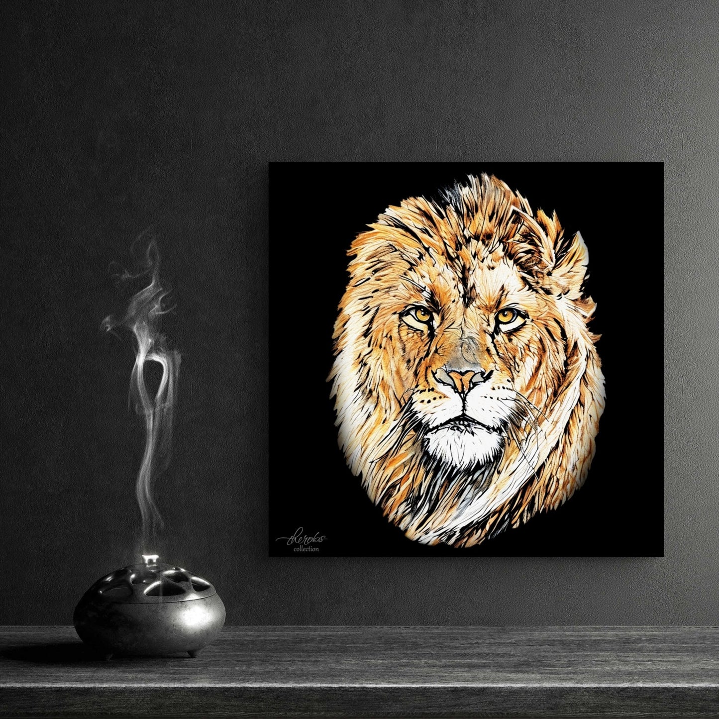 Lion Indoor & Outdoor HD Black Silk Poster - HD Printing