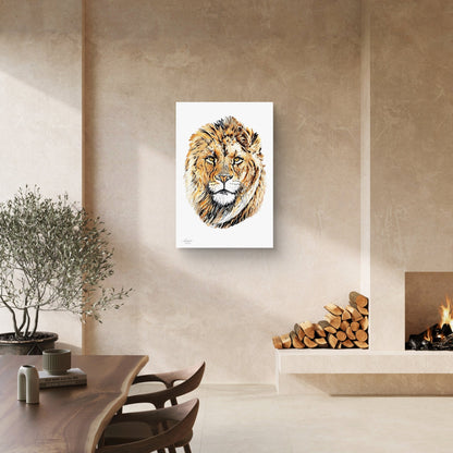 Lion Satin Stretched Canvas Print - HD Printing