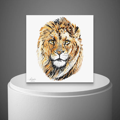 Lion Satin Stretched Canvas Print - HD Printing