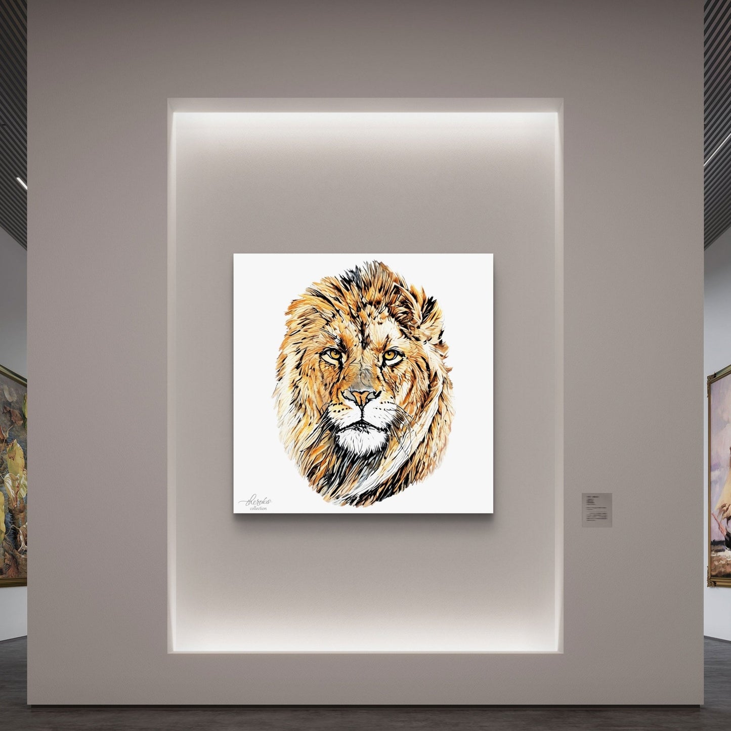 Lion Satin Stretched Canvas Print - HD Printing