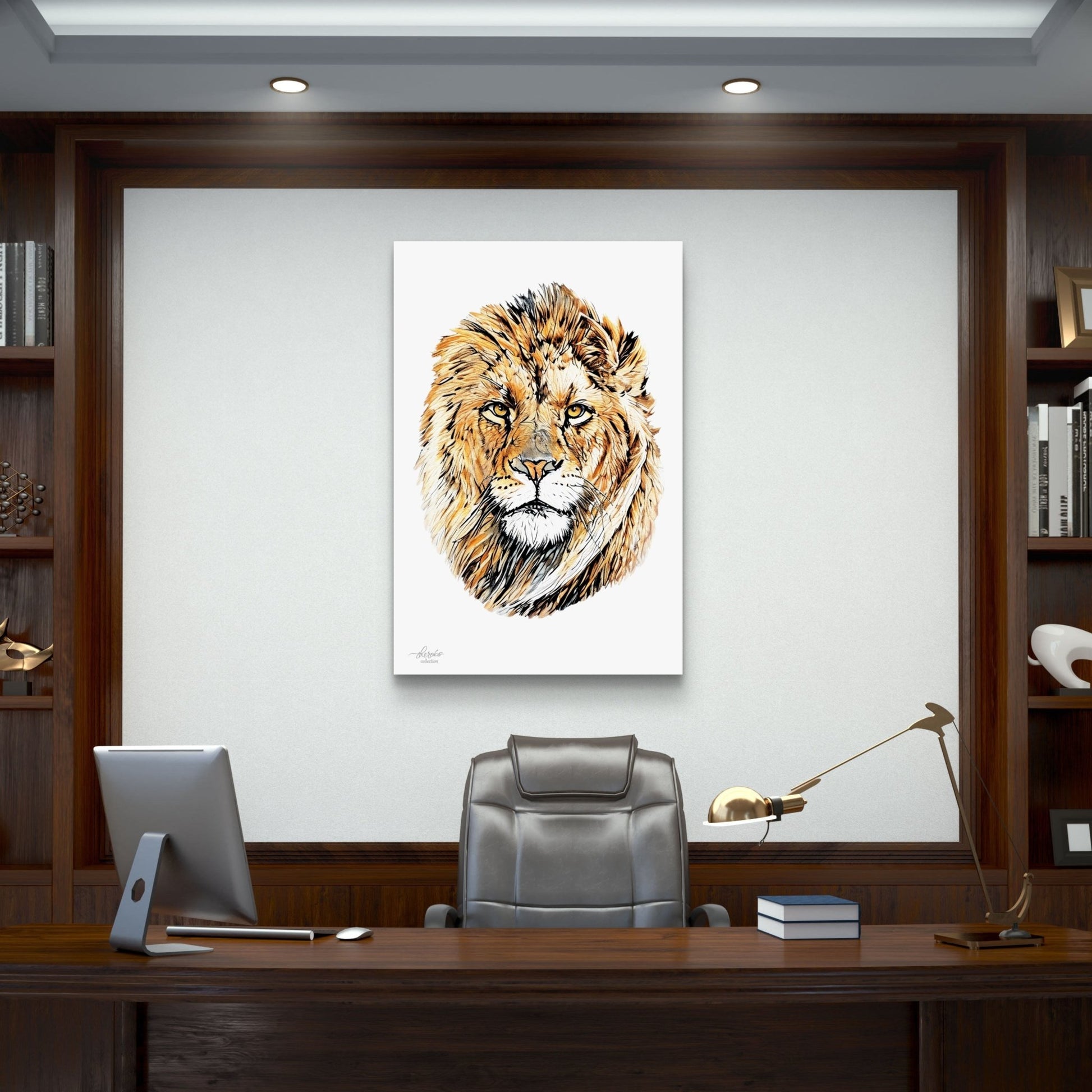 Lion Satin Stretched Canvas Print - HD Printing