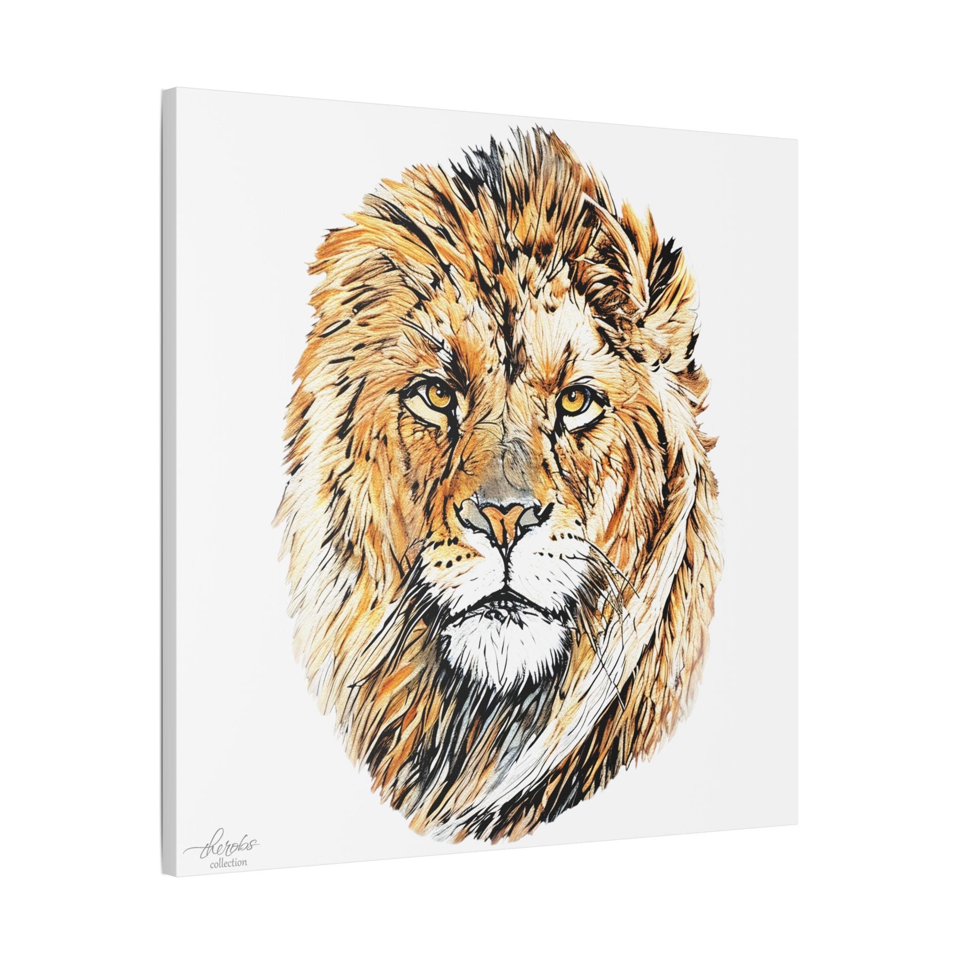 Lion Satin Stretched Canvas Print - HD Printing