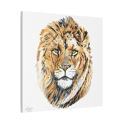 Lion Satin Stretched Canvas Print - HD Printing