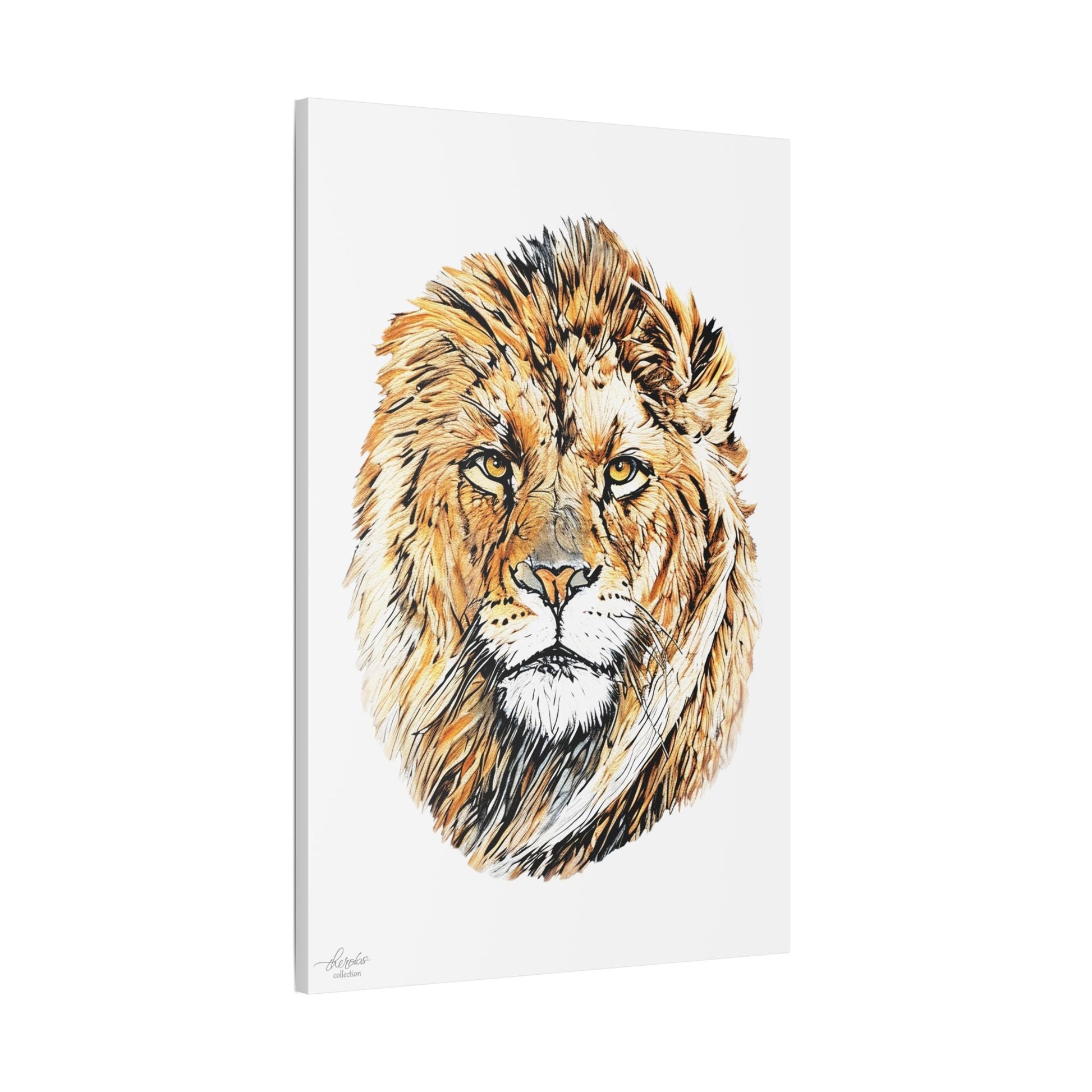 Lion Satin Stretched Canvas Print - HD Printing