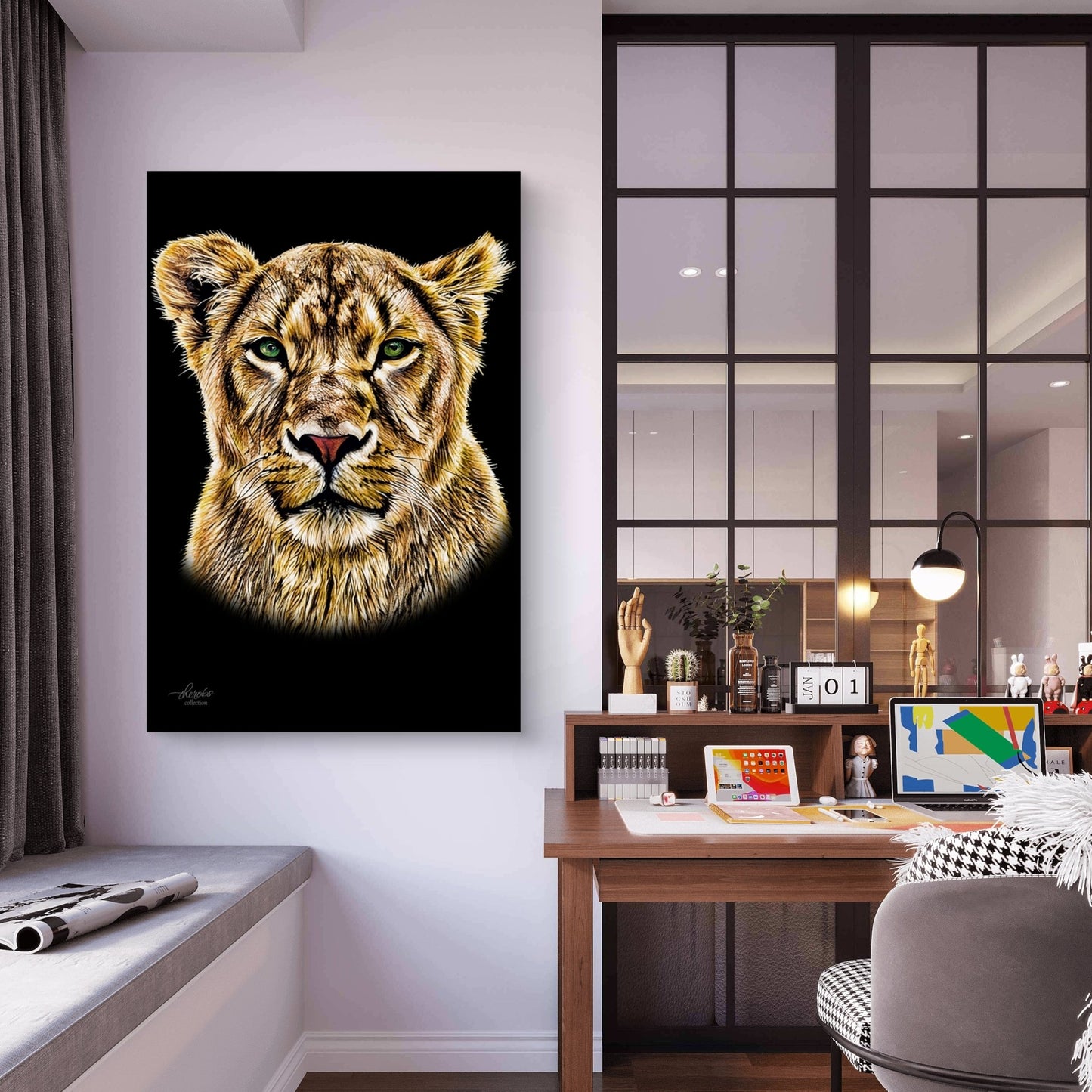 Lioness Fine Art Giclée Matte Black Poster - HD Printing