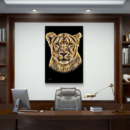 Lioness Fine Art Giclée Matte Black Poster - HD Printing