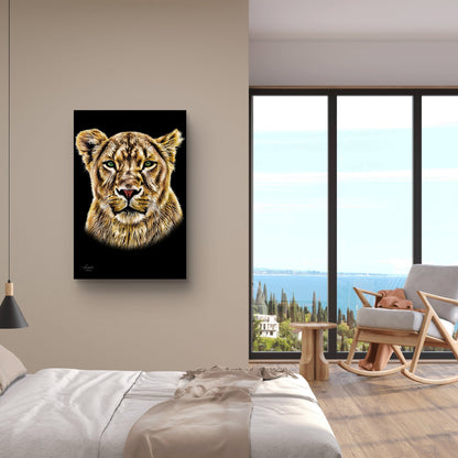 Lioness Fine Art Giclée Matte Black Poster - HD Printing