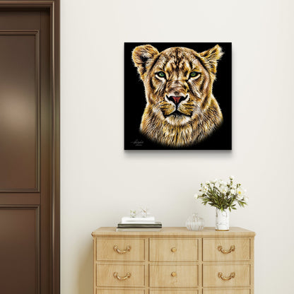 Lioness Indoor & Outdoor HD Black Silk Poster - HD Printing