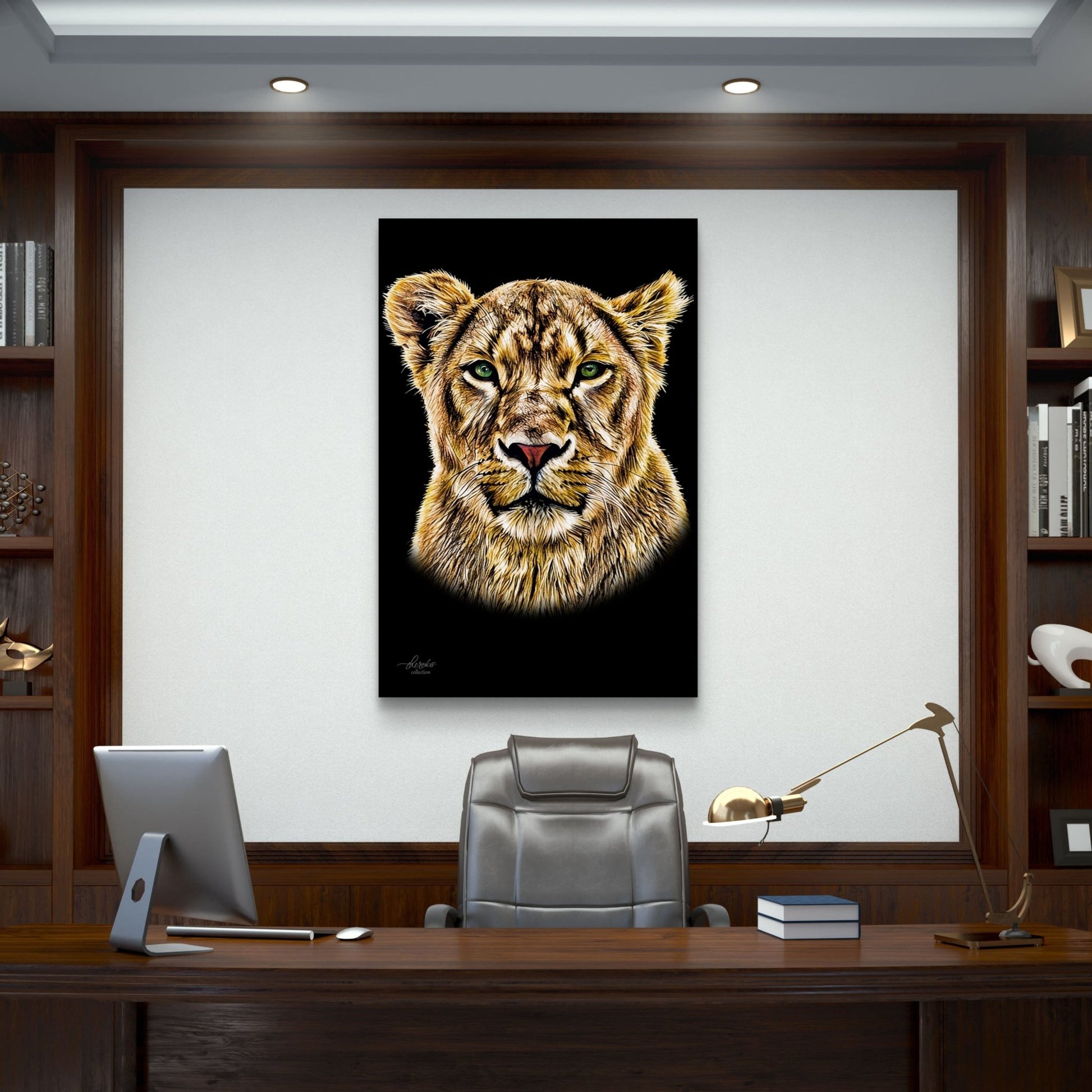 Lioness Indoor & Outdoor HD Black Silk Poster - HD Printing