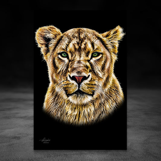Lioness Indoor & Outdoor HD Black Silk Poster - HD Printing