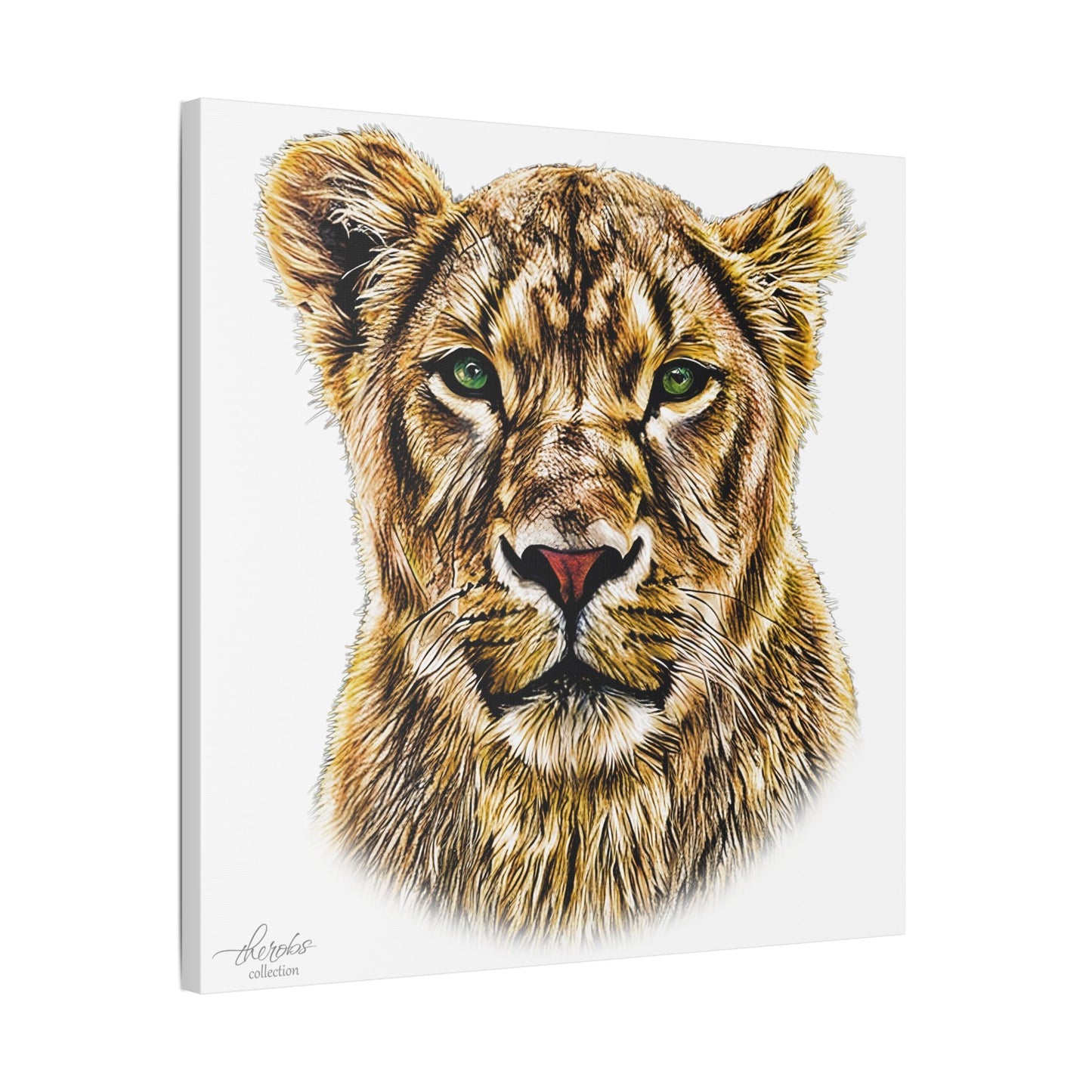 Lioness Satin Stretched Canvas Print - HD Printing