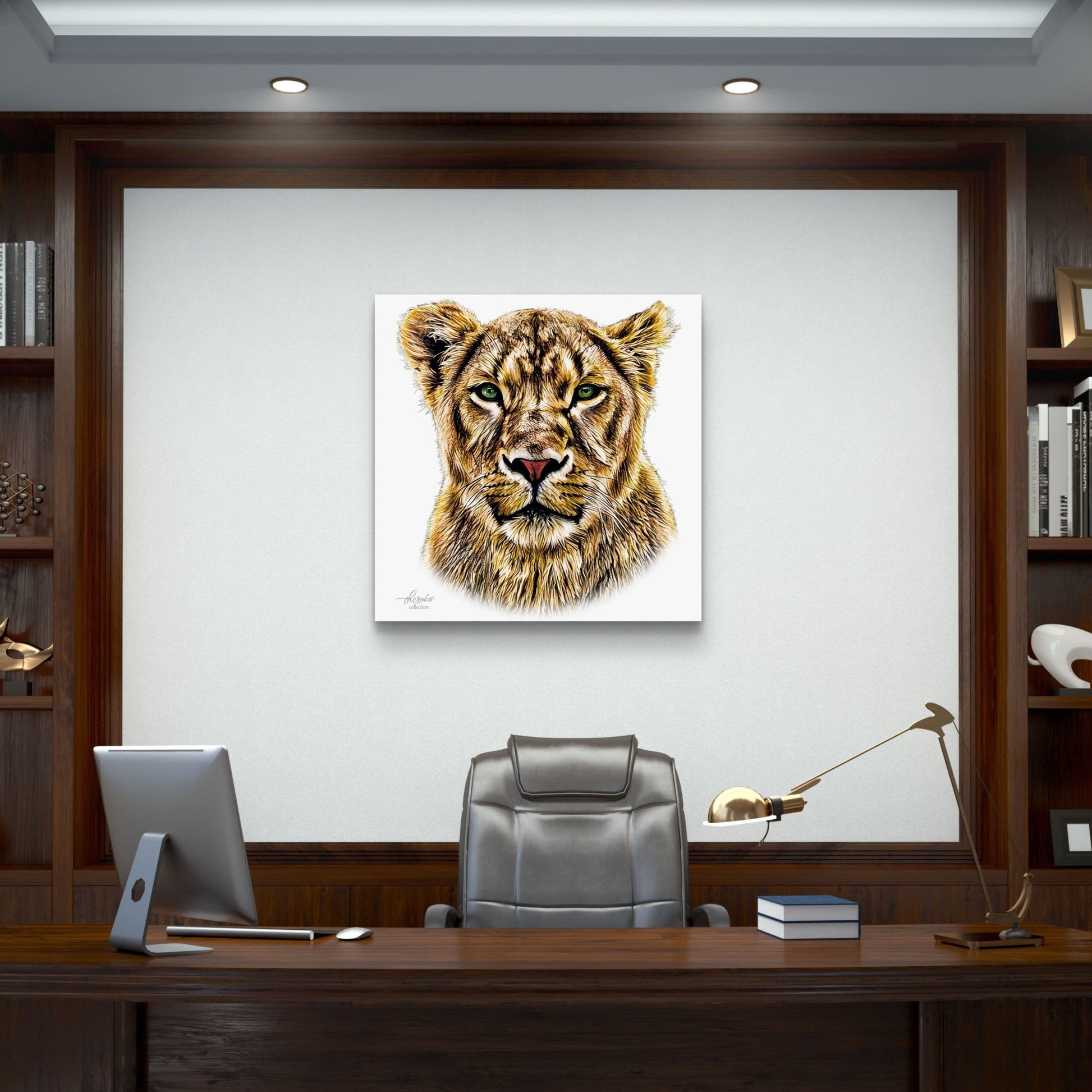 Lioness Satin Stretched Canvas Print - HD Printing