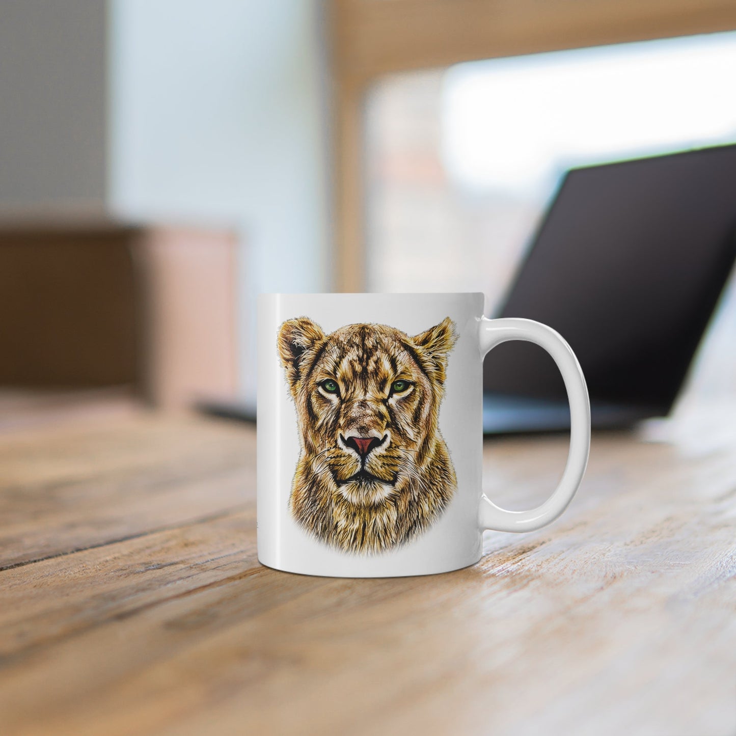 Lioness White Ceramic 11oz Mug - HD Printing