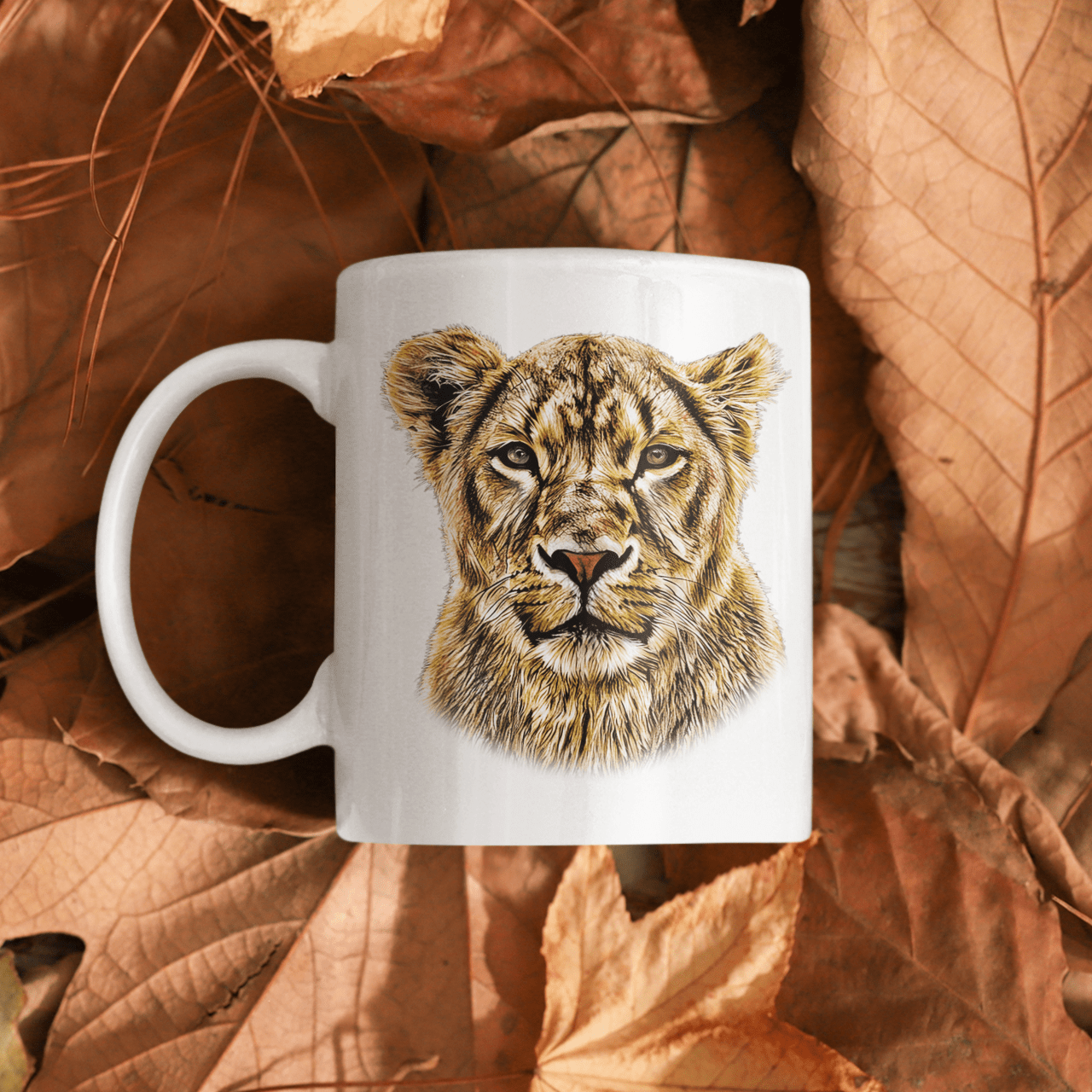 Lioness White Ceramic 11oz Mug - HD Printing