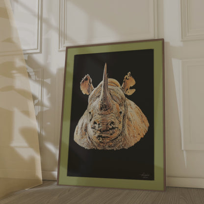 Rhino Indoor & Outdoor HD Black Silk Poster II