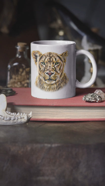 Lioness White Ceramic 11oz Mug