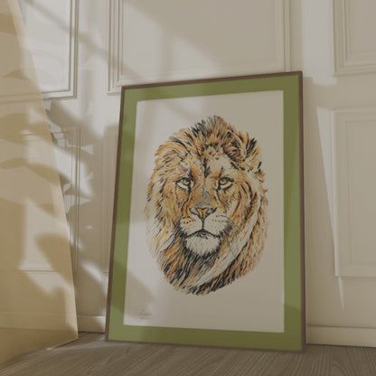 Lion Indoor & Outdoor HD Silk Poster
