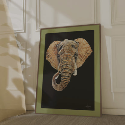 Elephant Indoor & Outdoor HD Black Silk Poster III