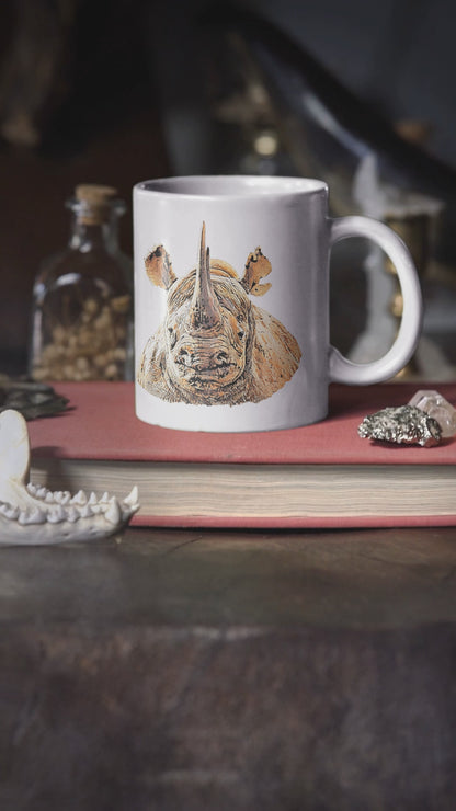 Rhino White Ceramic 11oz Mug II