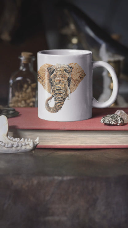 Elephant White Ceramic 11oz Mug III