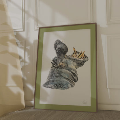 Hippo Indoor & Outdoor HD Silk Poster