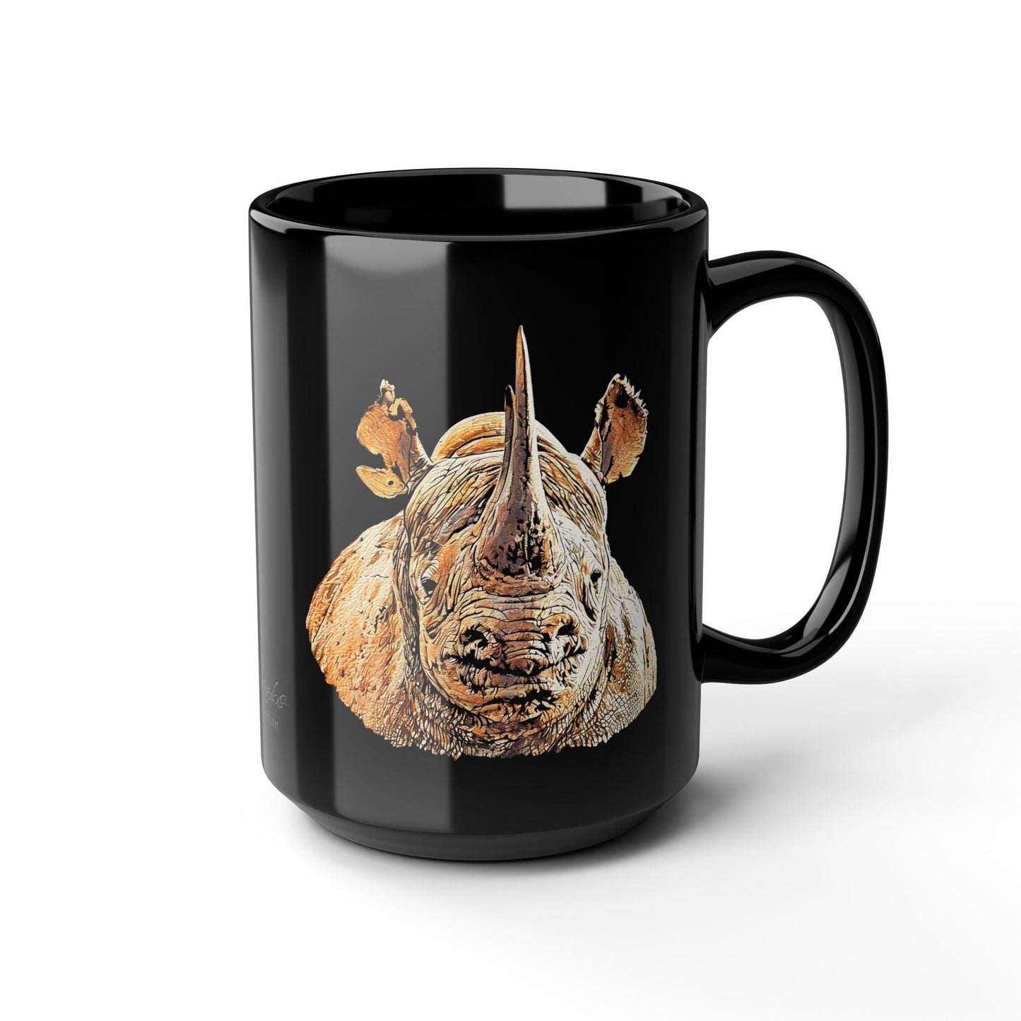 Rhino 15oz Large Black Ceramic Mug II - HD Printing