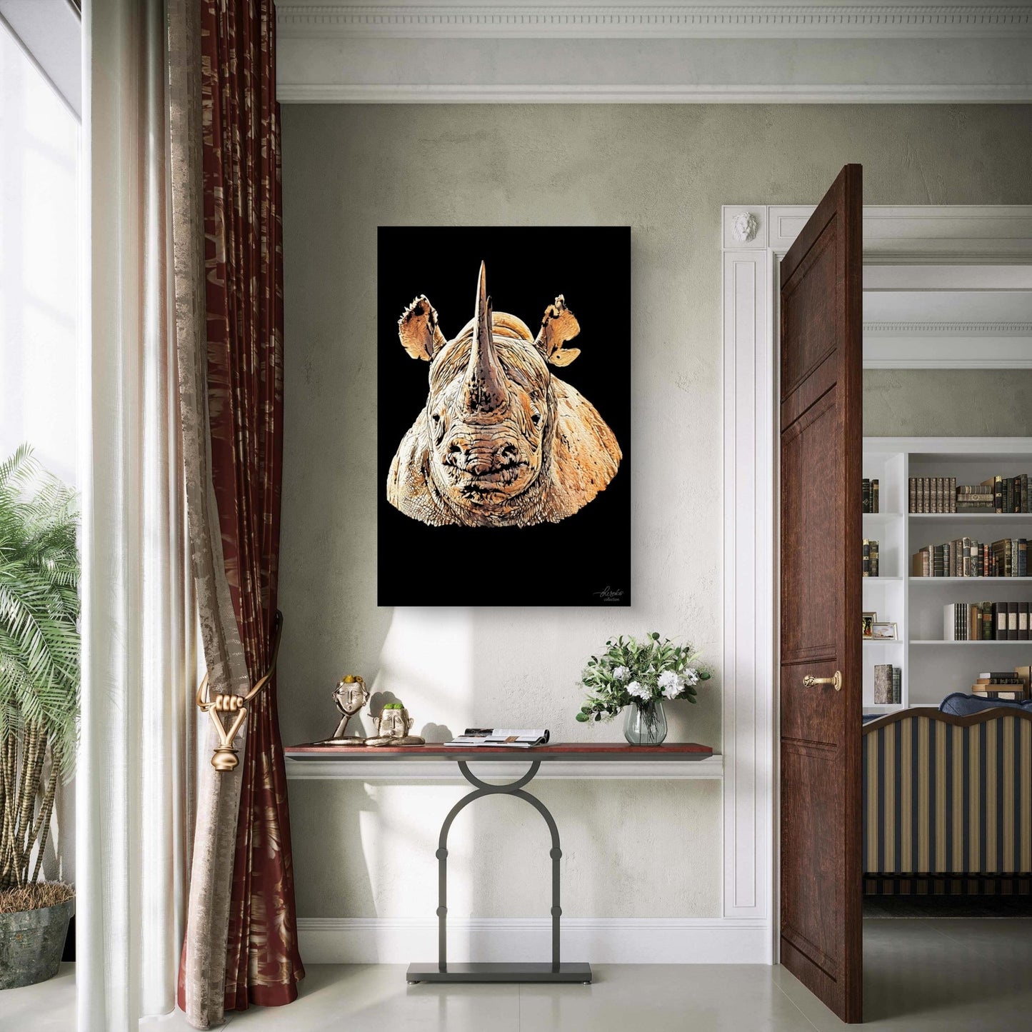 Rhino Indoor & Outdoor HD Black Silk Poster II - HD Printing