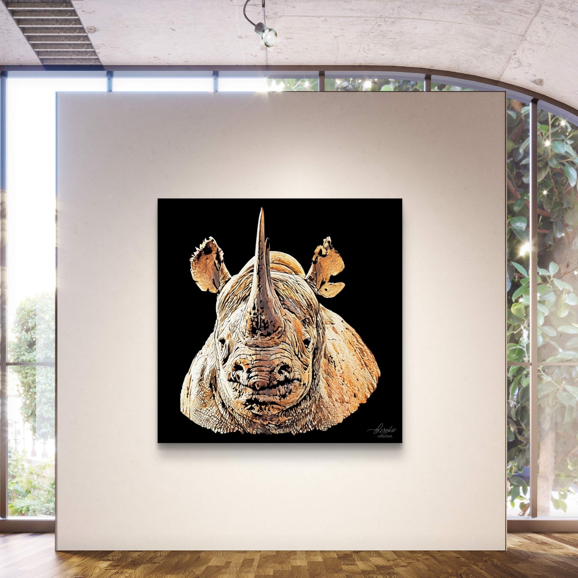 Rhino Indoor & Outdoor HD Black Silk Poster II - HD Printing