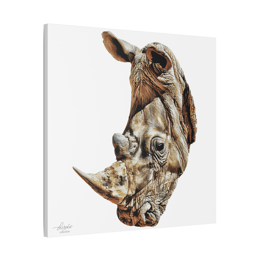 Rhino Satin Stretched Canvas Print - HD Printing
