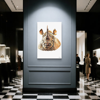 Rhino Satin Stretched Canvas Print II - HD Printing