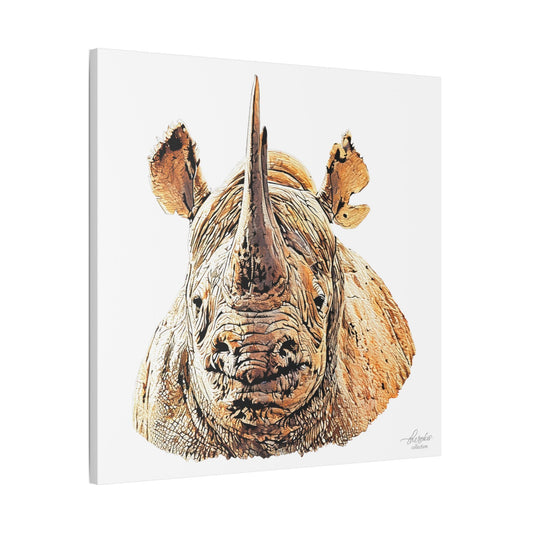 Rhino Satin Stretched Canvas Print II - HD Printing