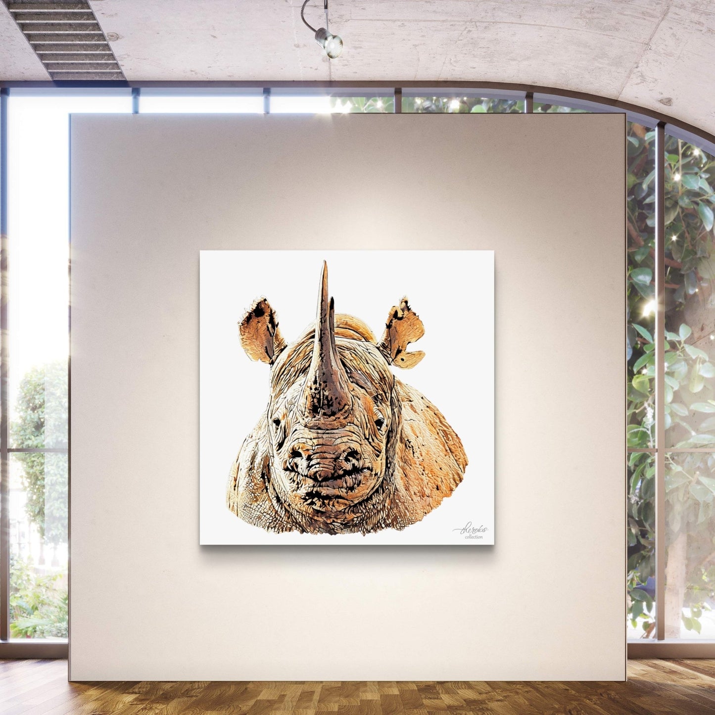 Rhino Satin Stretched Canvas Print II - HD Printing