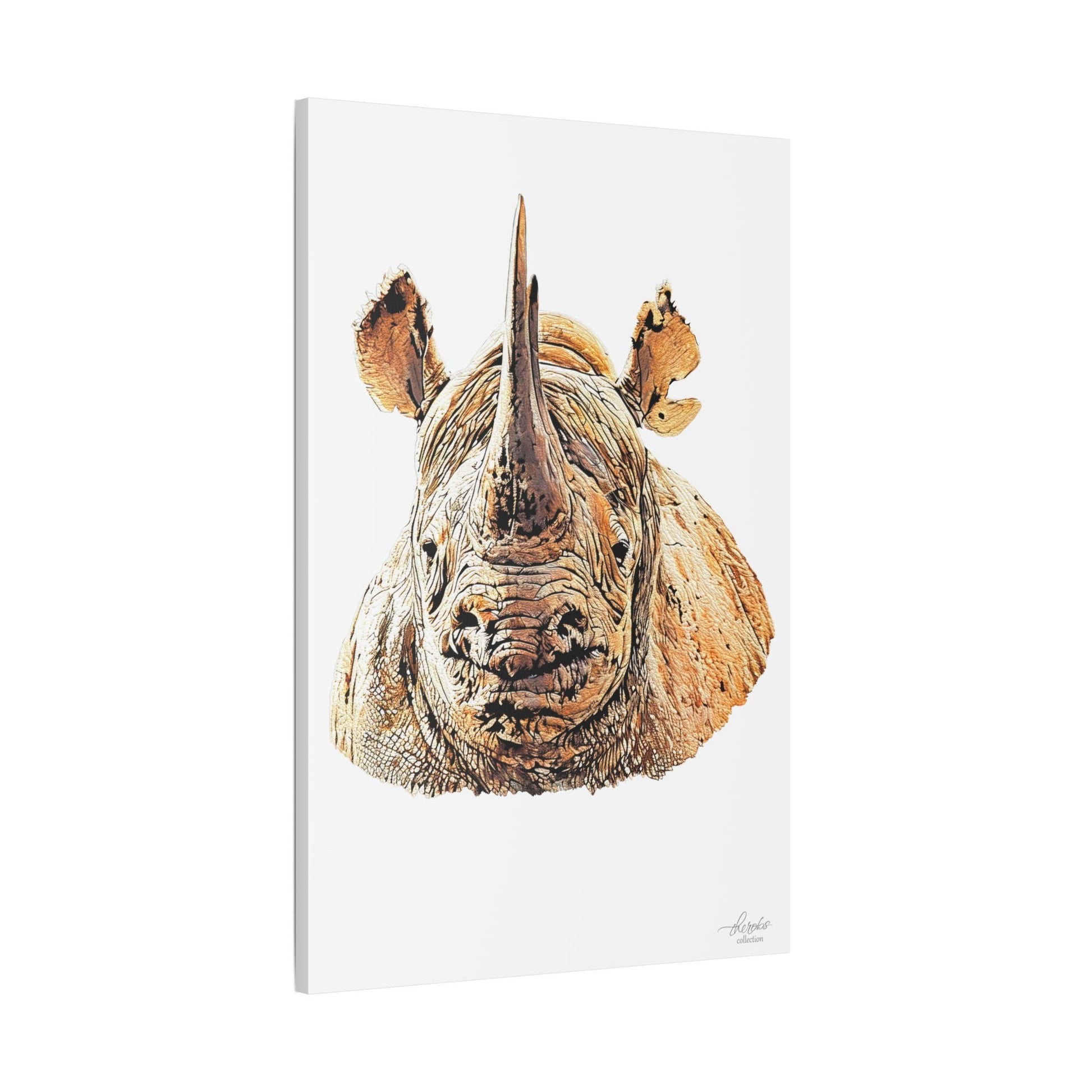 Rhino Satin Stretched Canvas Print II - HD Printing