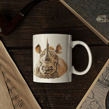 Rhino White Ceramic 11oz Mug II - HD Printing