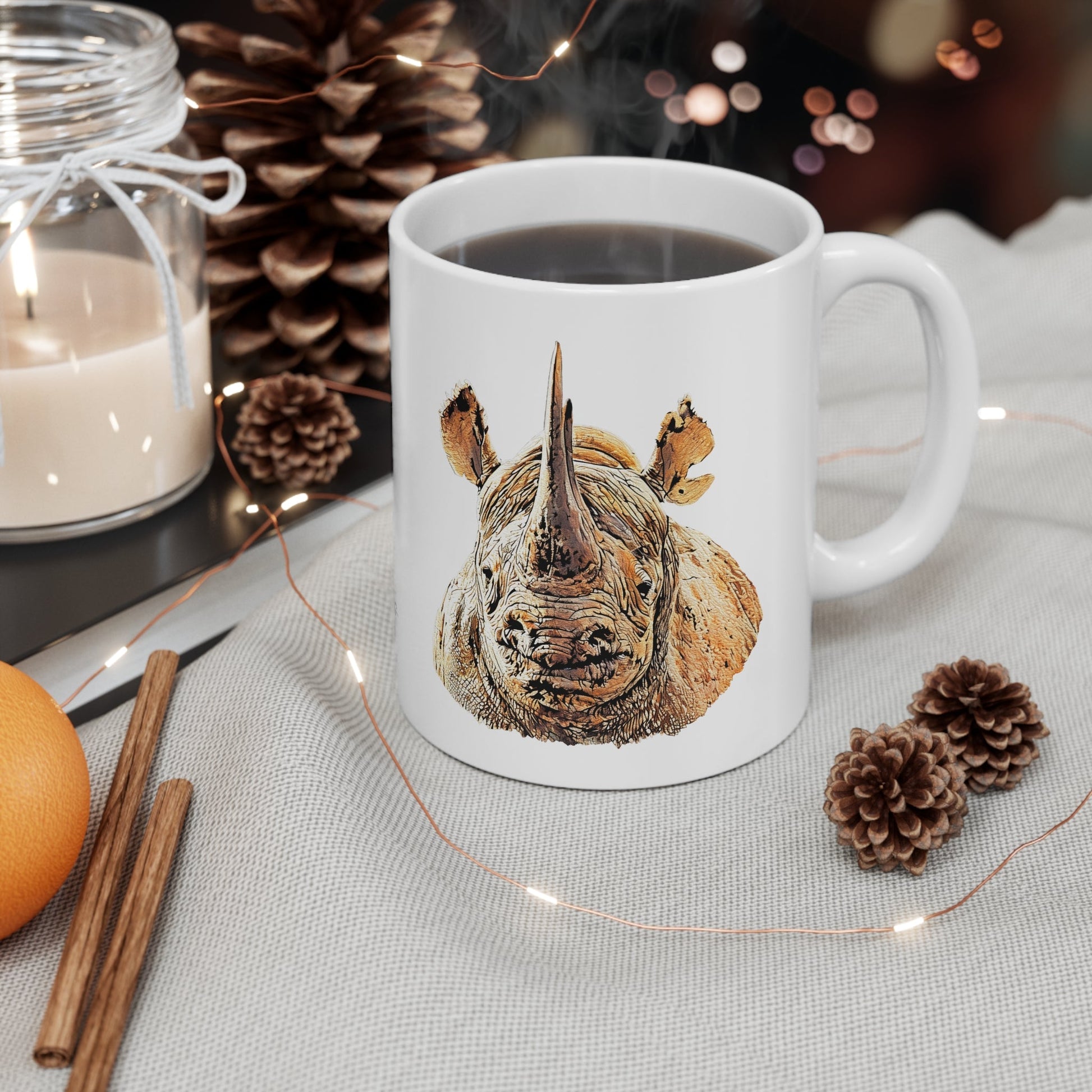 Rhino White Ceramic 11oz Mug II - HD Printing