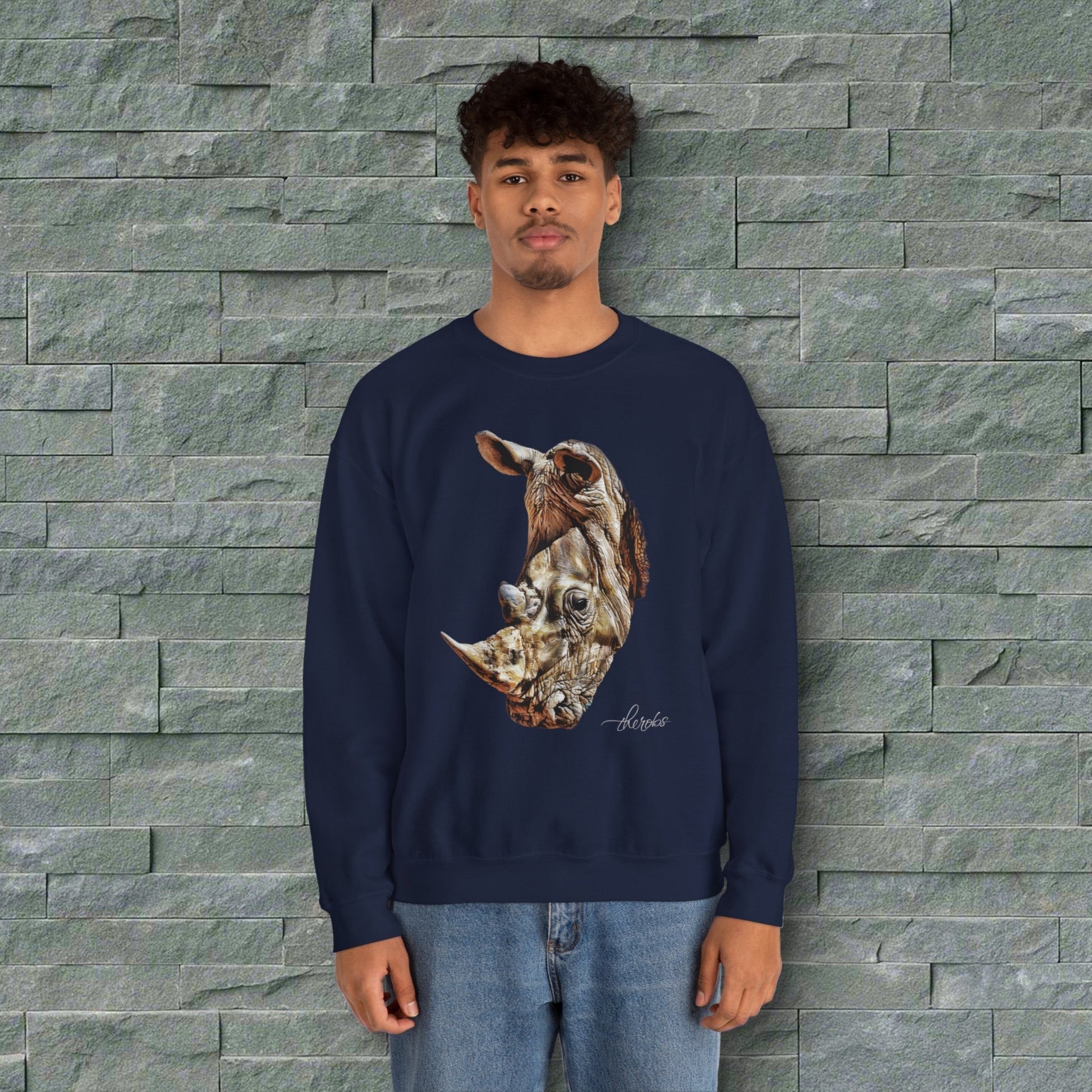 Rhinoceros Unisex Heavy Sweatshirt - HD Printing
